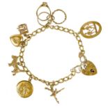 A 9ct gold charm bracelet.