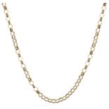 A 9ct gold long belcher link necklace.
