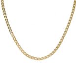 An Italian 9ct gold curb link necklace.
