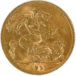 A George V 1911 full sovereign gold coin.