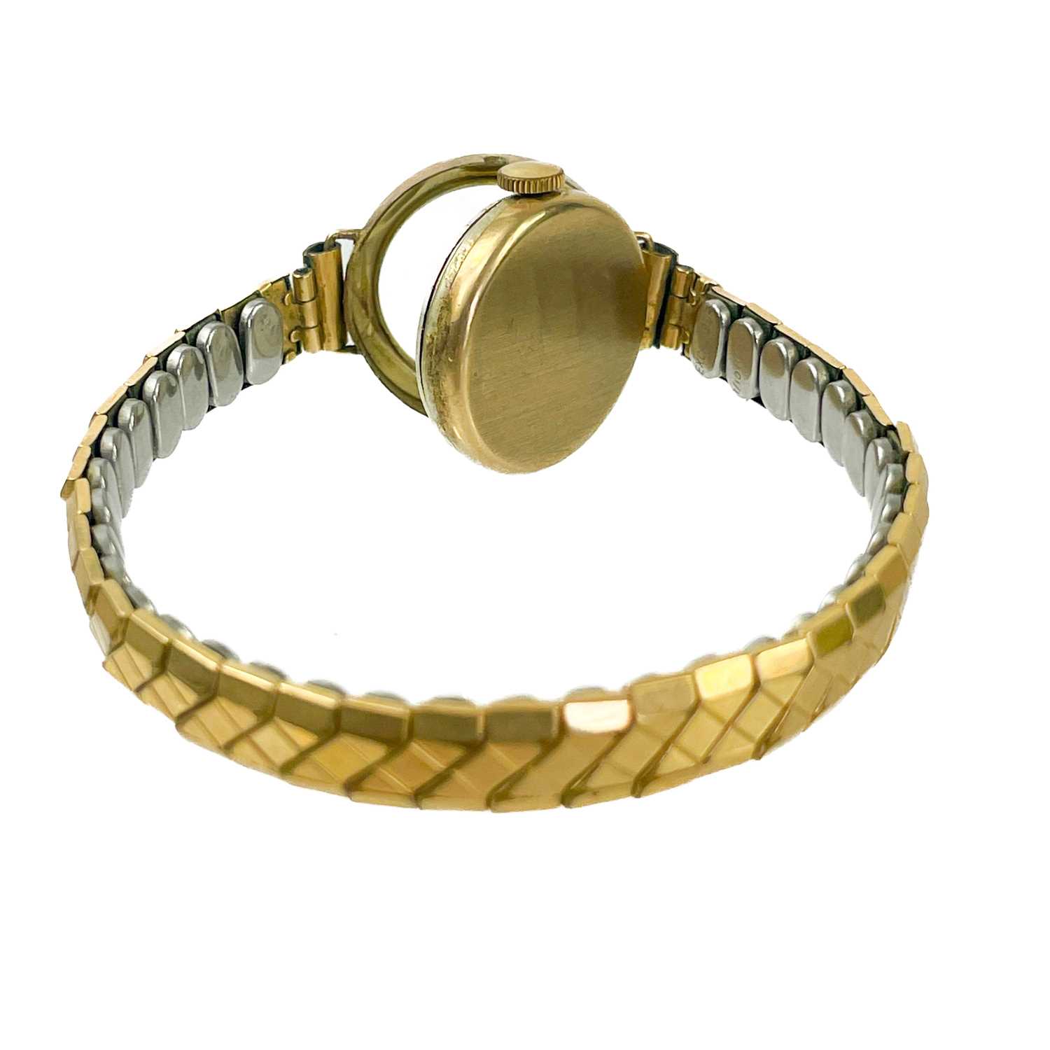 Three 9ct gold-cased lady's manual wind wristwatches and a 9ct expanding bracelet. - Image 8 of 9