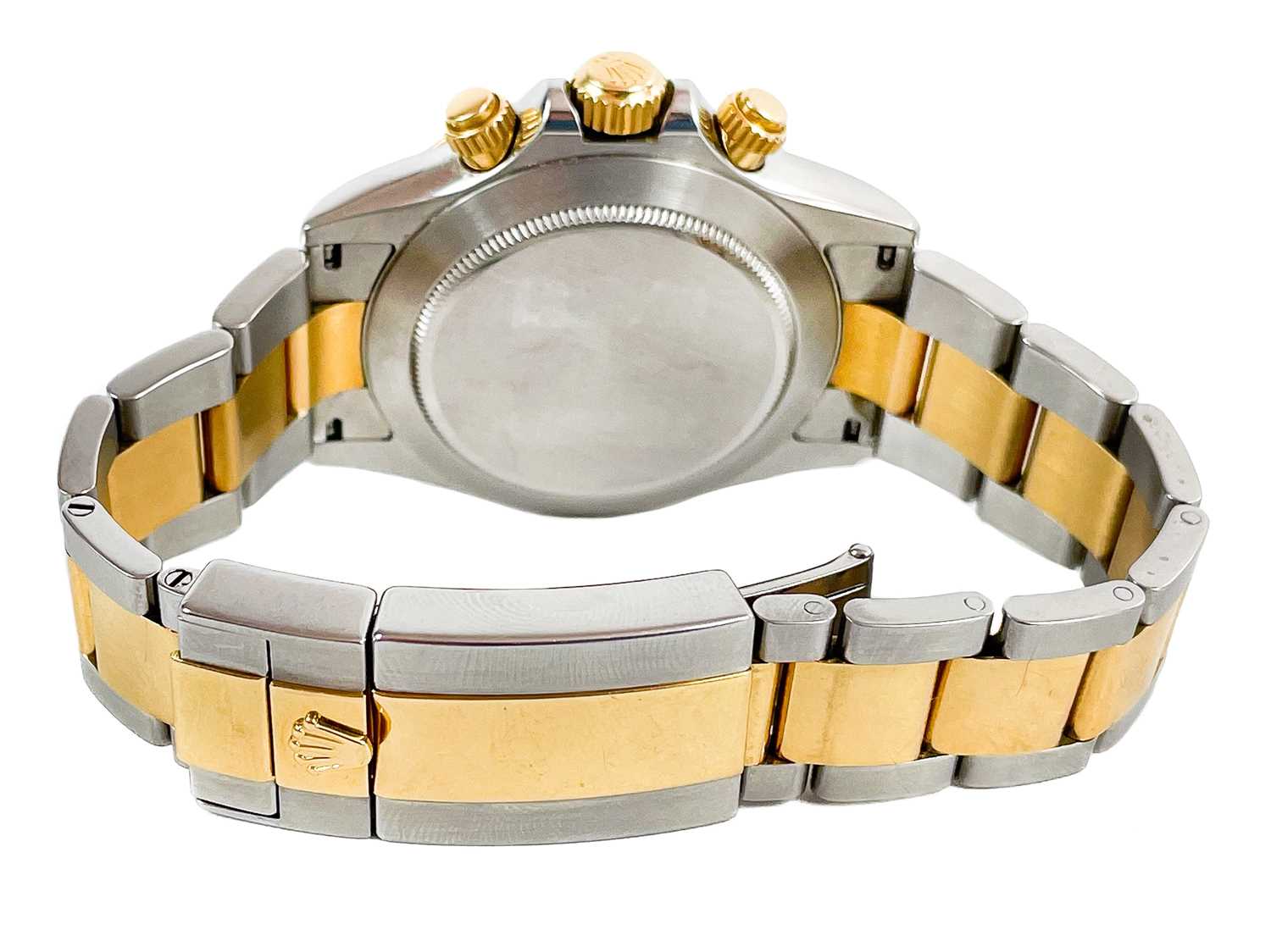 Rolex - A Rolex Cosmograph Daytona 18ct gold and steel gentleman's bracelet wristwatch, ref. 116523. - Image 3 of 5