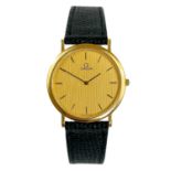 An Omega De Ville gentleman's gold plated quartz wristwatch.