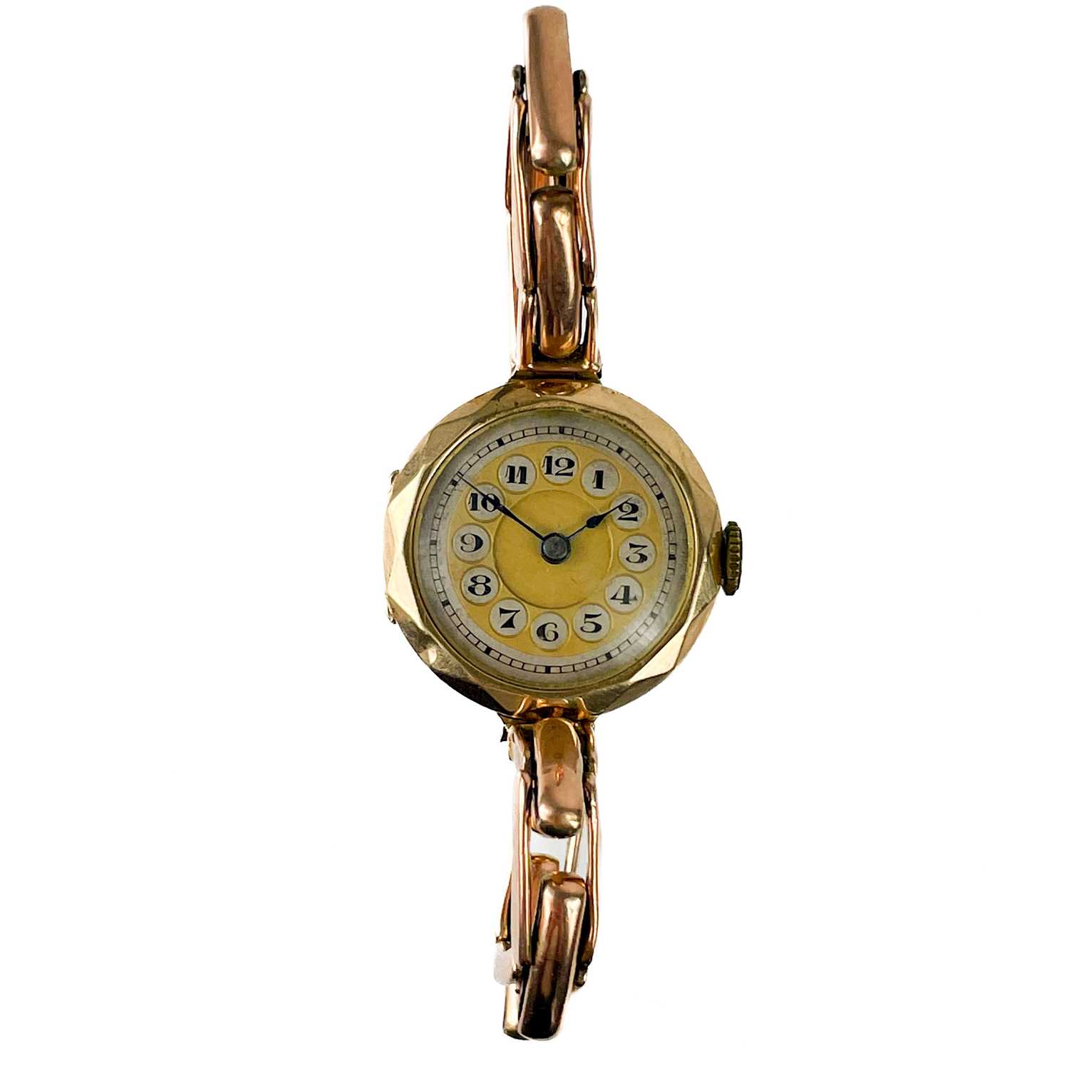 A 1920's 9ct gold lady's bracelet wristwatch and a 9ct cased wristwatch. - Image 2 of 7