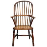 An ash and beech West Country Windsor elbow chair.