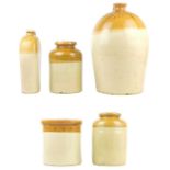 A large Price & Sons stoneware flagon stamped Snow Sanders & Co Exeter.