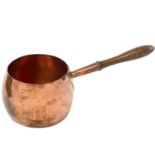 An early Victorian heavy copper saucepan.