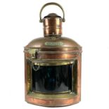 A ship's copper and brass Starboard lantern.