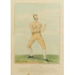 Boxing interest A coloured aquatint, Dutch Sam.