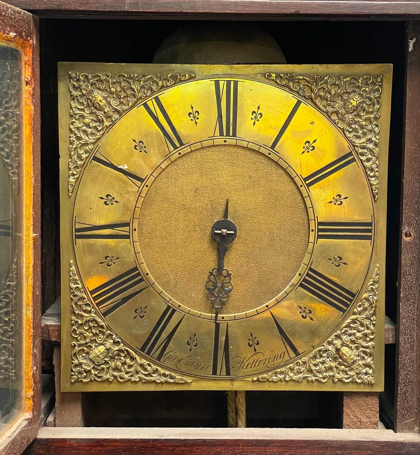 An 18th century oak longcase thirty hour clock. - Image 2 of 5