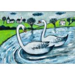 Joan GILLCHREST (1918-2008) Two Swans
