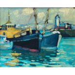 Bob VIGG (1932-2001) Boats in Newlyn Harbour