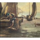 W Laughland COCKBURN (act.c.1909-c.1938) Sorting the Catch, Kirkcaldy Harbour