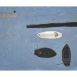 Padraig MACMIADHACHAIN (1929-2017) Boats in Harbour, Cornwall (1995)