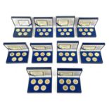 Complete set of USA 24ct gold plated State Quarters (x50)