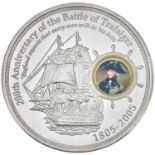 Silver .999 grade 5oz proof Cook Islands 2005 $10 Trafalgar commemoration coin