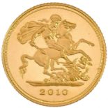 Royal Mint 1/2 sovereign 2010 gold proof coin