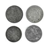 GB silver 4/- and 5/- coins (x4)