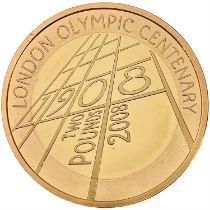2008 GB gold £2 proof "4th Olympiad 1908 centenary" coin