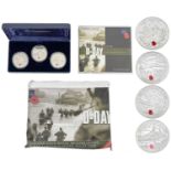 Channel Islands 60th Anniversary of D-Day 3 coin £5 proof silver set