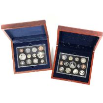 Royal Mint Executive Proof Coin Sets 2005 & 2006 in wooden cases of issue