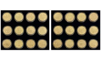 East Caribbean States Piedfort 24ct gold plated crown size (x 24)