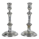 A pair of modern silver candlesticks by William Comyns & Sons Ltd.