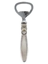 A Georg Jensen silver handled 'Cactus' bottle opener