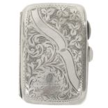 A silver cigarette case by Charles Lyster & Son.