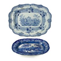 A Victorian blue and white meat platter.