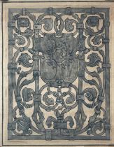 A design for an Arts and Crafts wrought iron gate.