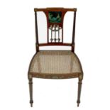 A late 19th century painted bergère side chair.