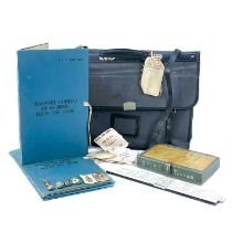 An RAF flight navigation bag and contents.