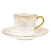 A rare Doulton Burslem Lactolian Ware Art Nouveau teacup and saucer
