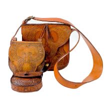 A handmade leather bag.