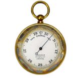 A brass pocket barometer by Chardburn Ltd Liverpool.