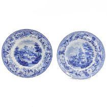 A Bathwell and Goodfellow blue and white soup bowl.