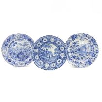 A Rogers blue and white Zebra pattern plate.