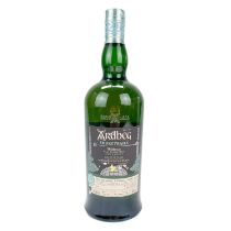 A one litre bottle of Ardbeg Smoke Trails single malt Scotch Whisky.