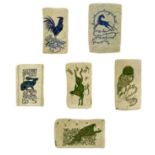 Eight ceramic poetry wall plaques by Iris Milward.