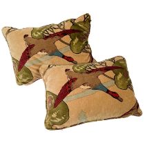 A pair of Mulberry Home flying duck velvet cushion covers.