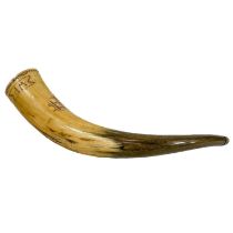 A carved horn.