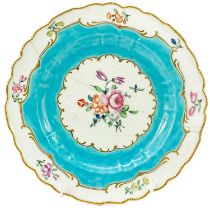 A Worcester porcelain plate.