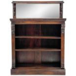 A William IV rosewood low open bookcase.