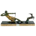 A French Art Deco bronze and gilt figure of Diana.