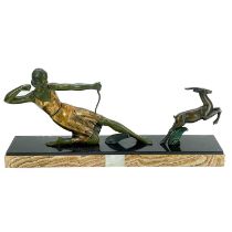 A French Art Deco bronze and gilt figure of Diana.