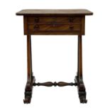 A 19th century mahogany work table.