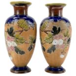 A pair of Doulton Lambeth Slater's patent stoneware vases.