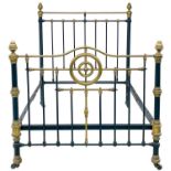 A Victorian cast iron double bed frame.