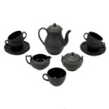 A Wedgwood black basalt coffee service.